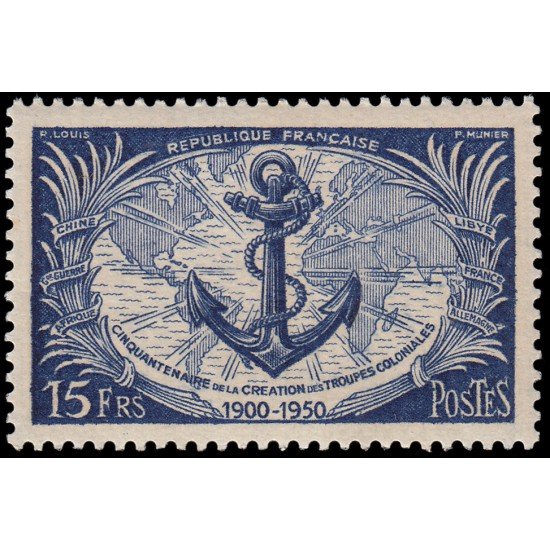 France Francia 889 1951 50 aniv. de las tropas coloniales MNH