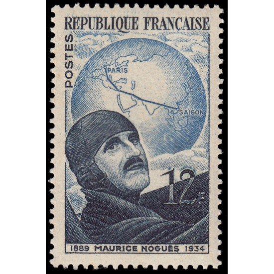 France Francia 907 1951 En memoria del aviador Maurice Noguès. 20 aniv. línea aérea Francia Indochina MNH France Francia 907 1951 En memoria del aviador Maurice Noguès. 20 aniv. línea aérea Francia Indochina MNH
