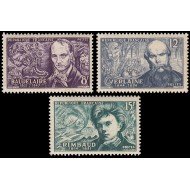 France Francia 908/10 1951 Poetas simbolistas MNH