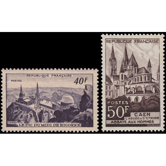 France Francia 916/17 1951 Monumentos y lugares MNH France Francia 916/17 1951 Monumentos y lugares MNH
