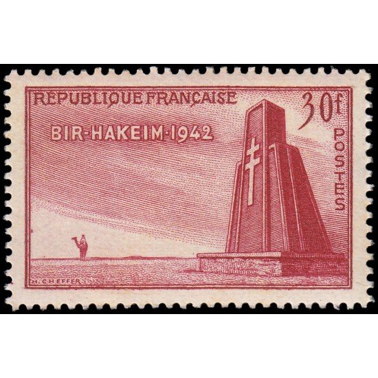 France Francia 925 1952 10 aniv. de la victoria de Bir Hakeim (Libia) MNH