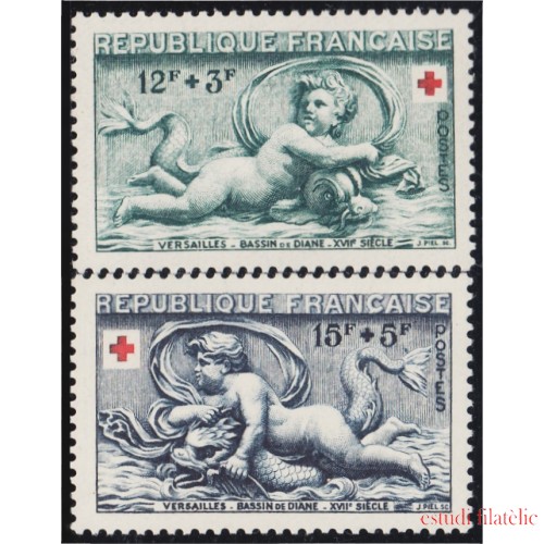 France Francia 937/38 1952 A favor de la Cruz Roja MNH