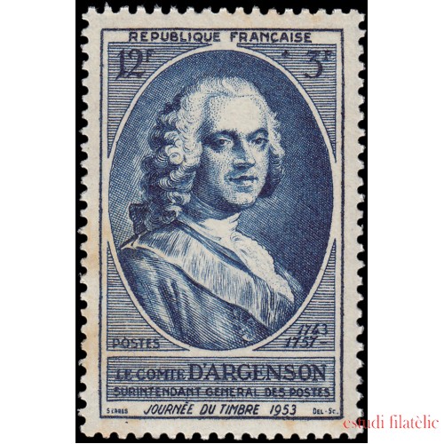 France Francia 940 1953 Día del sello Conde de Argenson MNH