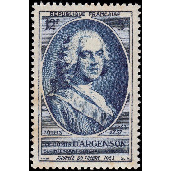 France Francia 940 1953 Día del sello Conde de Argenson MNH