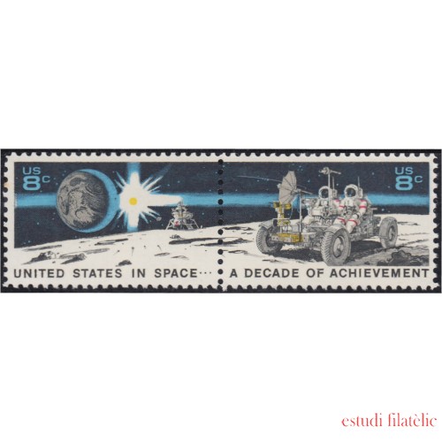 Estados Unidos 931/32 1971 10 Años de experiencia espacial MNH