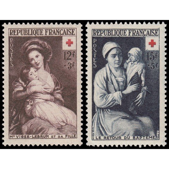 MED/S France Francia 966/67 1953 A favor de la Cruz Roja MNH MED/S France Francia 966/67 1953 A favor de la Cruz Roja MNH