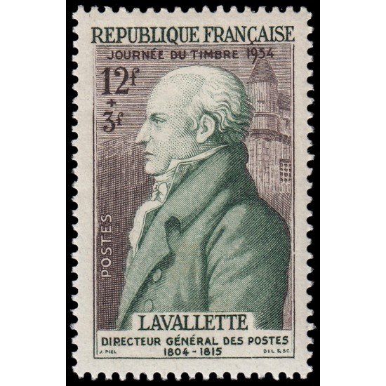 France Francia 969 1954 Día del sello Conde de la Valette MNH