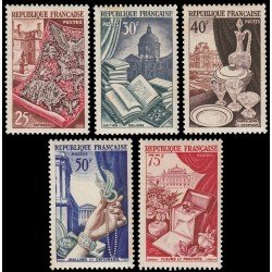 France Francia 970/74 1954 Producciones de lujo Obras de arte MNH France Francia 970/74 1954 Producciones de lujo Obras de arte MNH