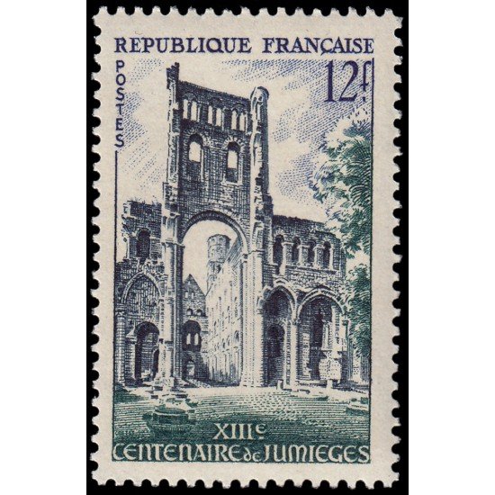 France Francia 985 1954 13 Centenario de la Abadía de Jumièges MNH