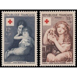 France Francia 1006/07 1954 A favor de la Cruz Roja MNH France Francia 1006/07 1954 A favor de la Cruz Roja MNH