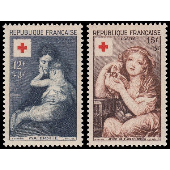 France Francia 1006/07 1954 A favor de la Cruz Roja MNH