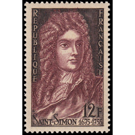 France Francia 1008 1955 2 Centenario de la muerte de Louis de Rouvroy duque de St.-Simón MNH