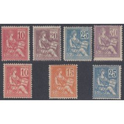 France Francia Nº 112/18 1900 - 1901 Magnífica serie, sellos nuevos sin fijaselos, muy rara en esta calidad,lujo France Francia Nº 112/18 1900 - 1901 Magnífica serie, sellos nuevos sin fijaselos, muy rara en esta calidad,lujo