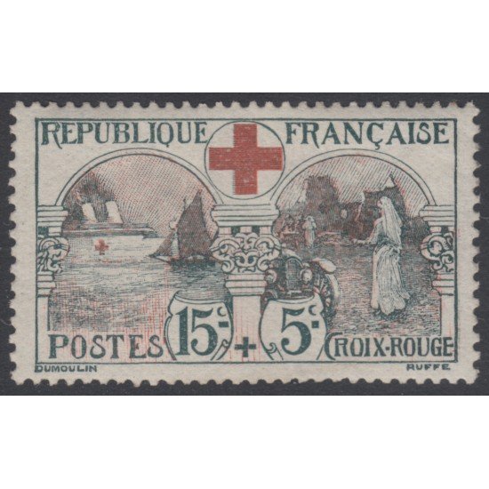 France Francia  Nº 156 1918 Cruz Roja Red Cross MNH