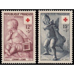 France Francia 1048/49 1955 a Favor de la Cruz Roja MNH France Francia 1048/49 1955 a Favor de la Cruz Roja MNH