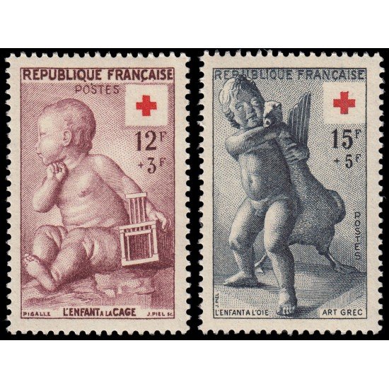 France Francia 1048/49 1955 a Favor de la Cruz Roja  MNH