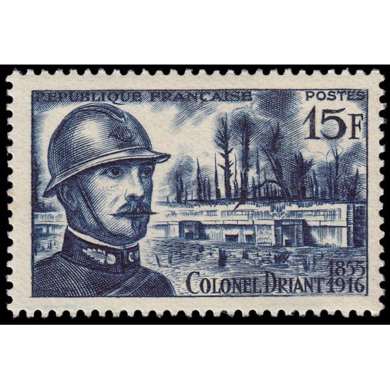 France Francia 1052 1956 40 aniv. de la muerte del Coronel Émile A.-C. Driant en Verdun MNH