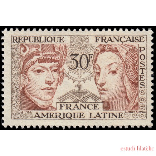 France Francia 1060 1956 Amistad Francia -América Latina MNH