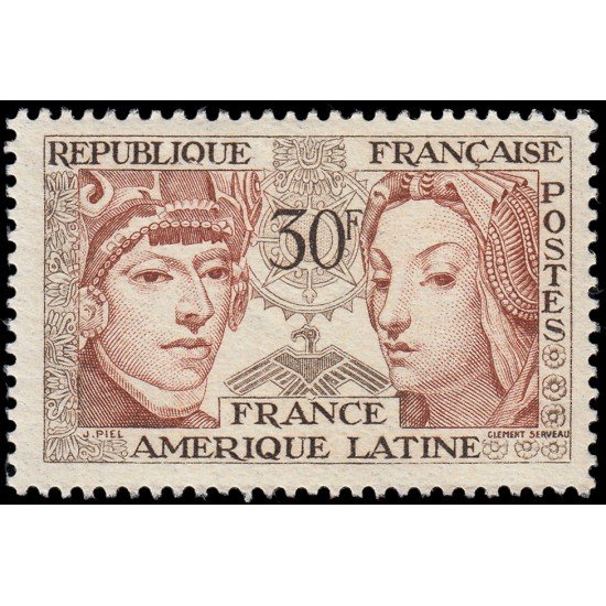 France Francia 1060 1956 Amistad Francia -América Latina MNH