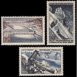 France Francia 1078/80 1956 Realizaciones técnicas Infraestructuras MNH France Francia 1078/80 1956 Realizaciones técnicas Infraestructuras MNH