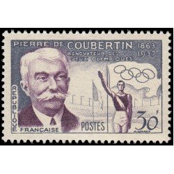 France Francia 1088 1956 60 aniv. de la renovación de los JJOO Pierre de Coubertain MNH France Francia 1088 1956 60 aniv. de la renovación de los JJOO Pierre de Coubertain MNH