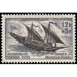 France Francia 1093 1957 Día del sello Barco MNH France Francia 1093 1957 Día del sello Barco MNH