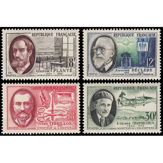 France Francia 1095/98 1957 Científicos e inventores MNH