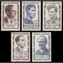 France Francia 1100/04 1957 Héroes de la resistencia MNH France Francia 1100/04 1957 Héroes de la resistencia MNH