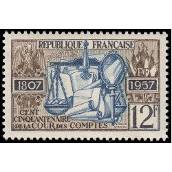 France Francia 1107 1957 150 aniv. del Tribunal de Cuentas MNH France Francia 1107 1957 150 aniv. del Tribunal de Cuentas MNH