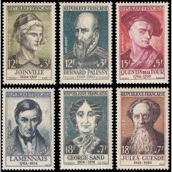 France Francia 1108/13 1957 Celebridades francesas del S. XIII al S. XIX MNH France Francia 1108/13 1957 Celebridades francesas del S. XIII al S. XIX MNH