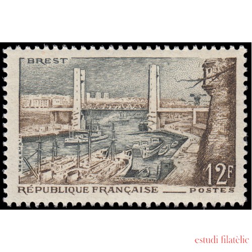 France Francia 1117 1957 Puerto de Brest MNH