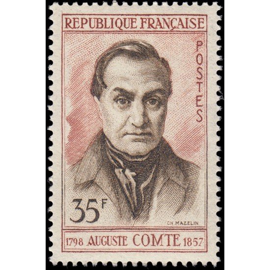 France Francia 1121 1957 Centenario de la muerte de Auguste Comte MNH