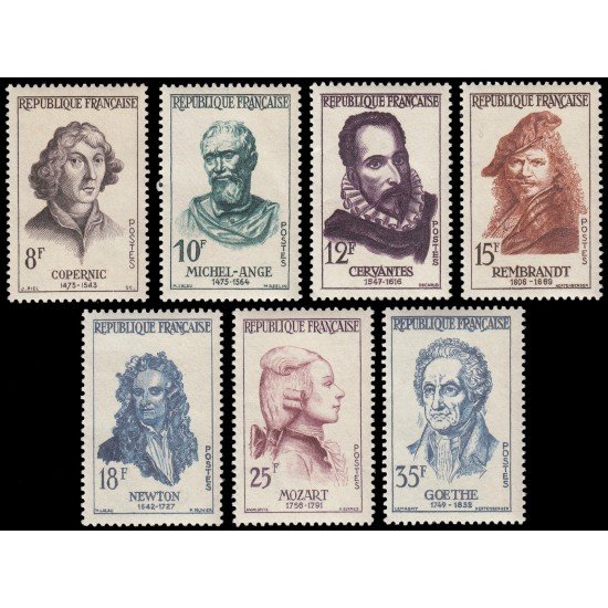 France Francia 1132/38 1957 Celebridades extrangeras MNH