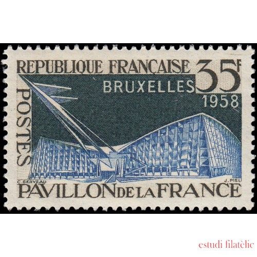 France Francia 1156 1958 Exposición de Bruselas MNH