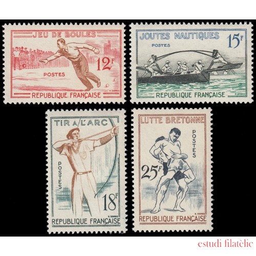 DEP6/S France Francia 1161/64 1958 Juegos tradicionales MNH