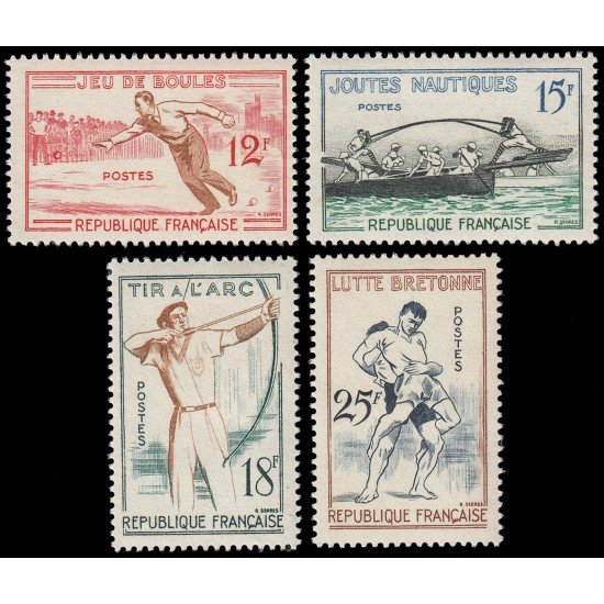 DEP6/S France Francia 1161/64 1958 Juegos tradicionales MNH