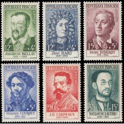 France Francia 1166/71 1958 Celebridades MNH France Francia 1166/71 1958 Celebridades MNH