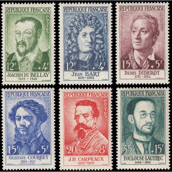 France Francia 1166/71 1958 Celebridades MNH