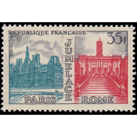 France Francia 1176 1958 Hermanamiento París-Roma MNH