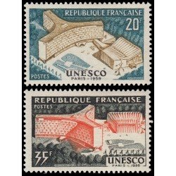 France Francia 1177/78 1958 Inauguración del palacio de la UNESCO en París MNH France Francia 1177/78 1958 Inauguración del palacio de la UNESCO en París MNH