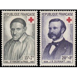 France Francia 1187/88 1958 A favor de la Cruz Roja MNH France Francia 1187/88 1958 A favor de la Cruz Roja MNH