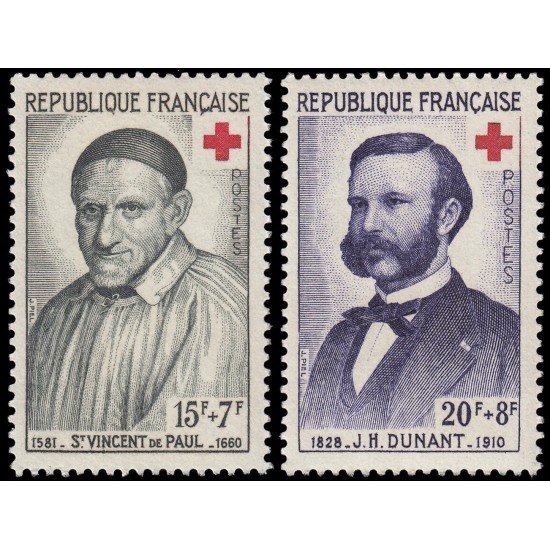 France Francia 1187/88 1958 A favor de la Cruz Roja MNH