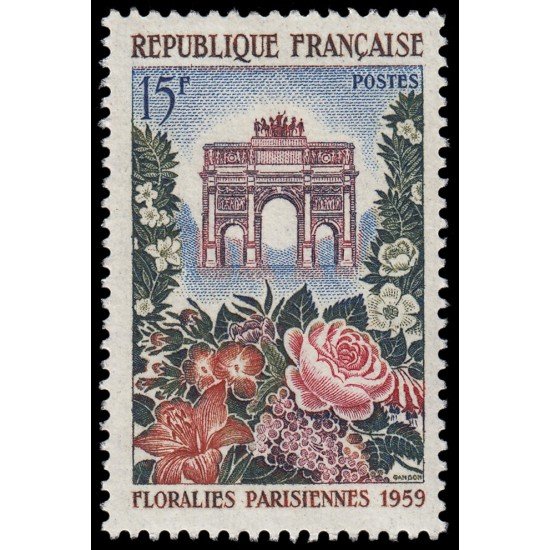France Francia 1189 1959 Florales parisinos MNH