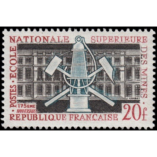 France Francia 1197 1959 175º Aniv. de la escuela de mineros (París) MNH