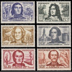 France Francia 1207/12 1959 Celebridades MNH France Francia 1207/12 1959 Celebridades MNH