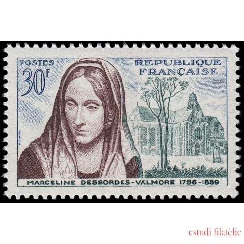 France Francia 1214 1959 Cent. de la muerte de Marceline Desbordes-Balmore MNH