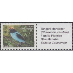 Brasil Brazil SP 9 2004 Pájaro Saltarín Cabecirrojo Bird Filatelia Jori MNH Brasil Brazil SP 9 2004 Pájaro Saltarín Cabecirrojo Bird Filatelia Jori MNH