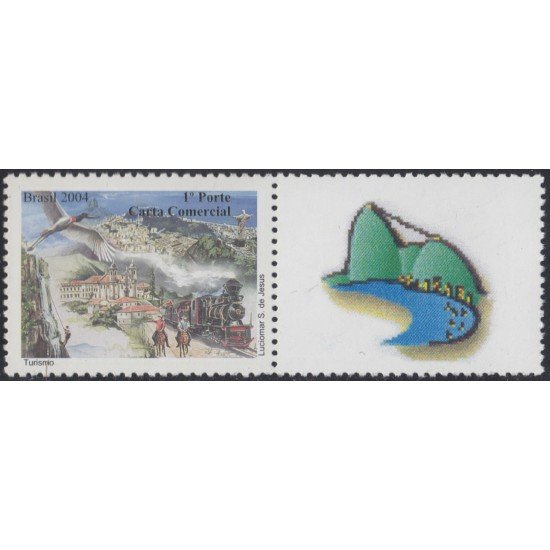 Brasil Brazil SP 11 2004 Pájaro Jinetes Locomotora de vapor Río de Janeiro MNH Brasil Brazil SP 11 2004 Pájaro Jinetes Locomotora de vapor Río de Janeiro MNH