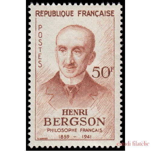 France Francia 1225 1959 Centenario del nacimiento del filósofo Henri Bergson MNH