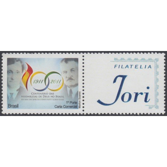 Brasil Brazil SP 211 2011 100 Años Asambleas Dios de Brasil Filatelia Jori MNH Brasil Brazil SP 211 2011 100 Años Asambleas Dios de Brasil Filatelia Jori MNH